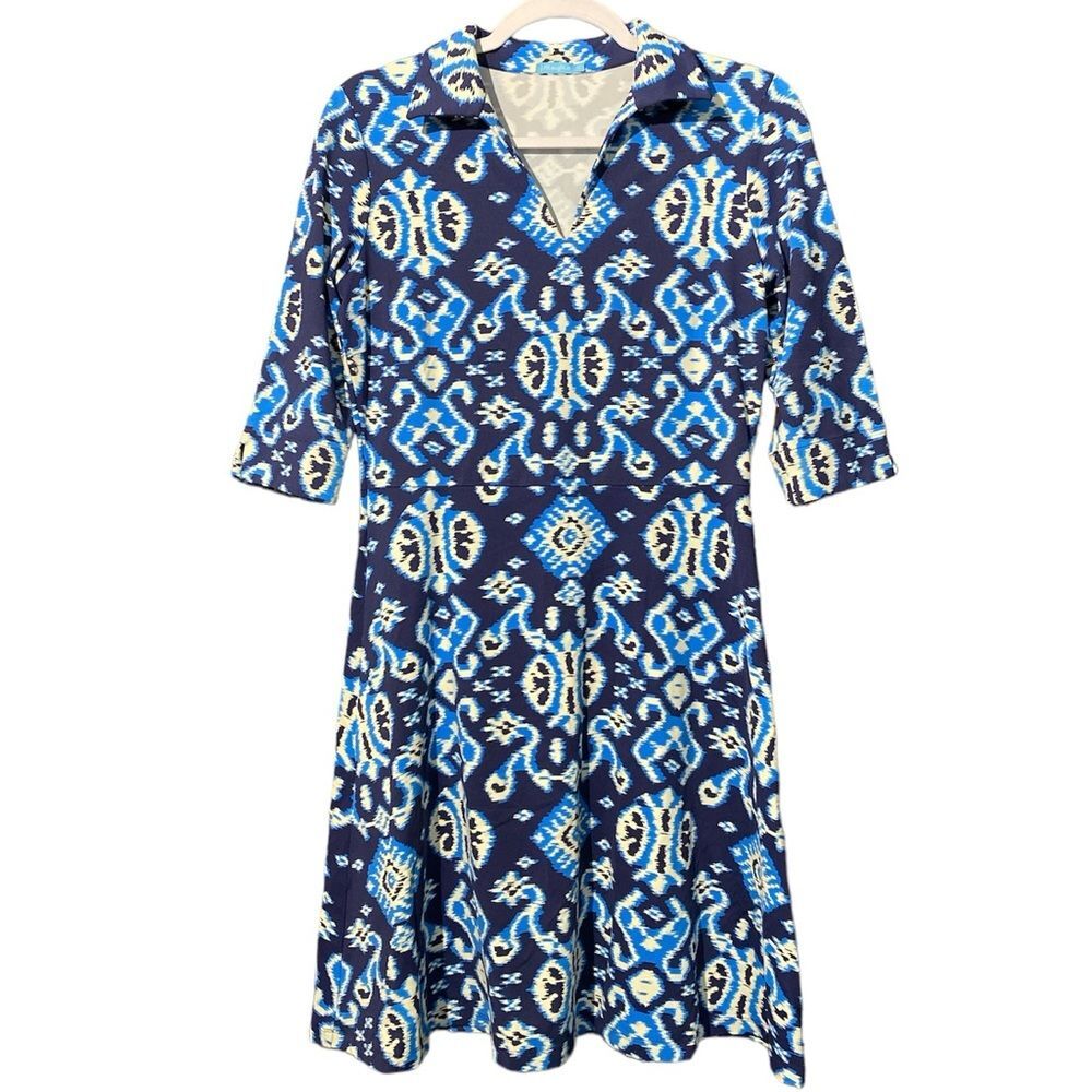 J.McLaughlin Catalina Cloth Dress Collar 3/4 Sleeve Mini Women's Size Small